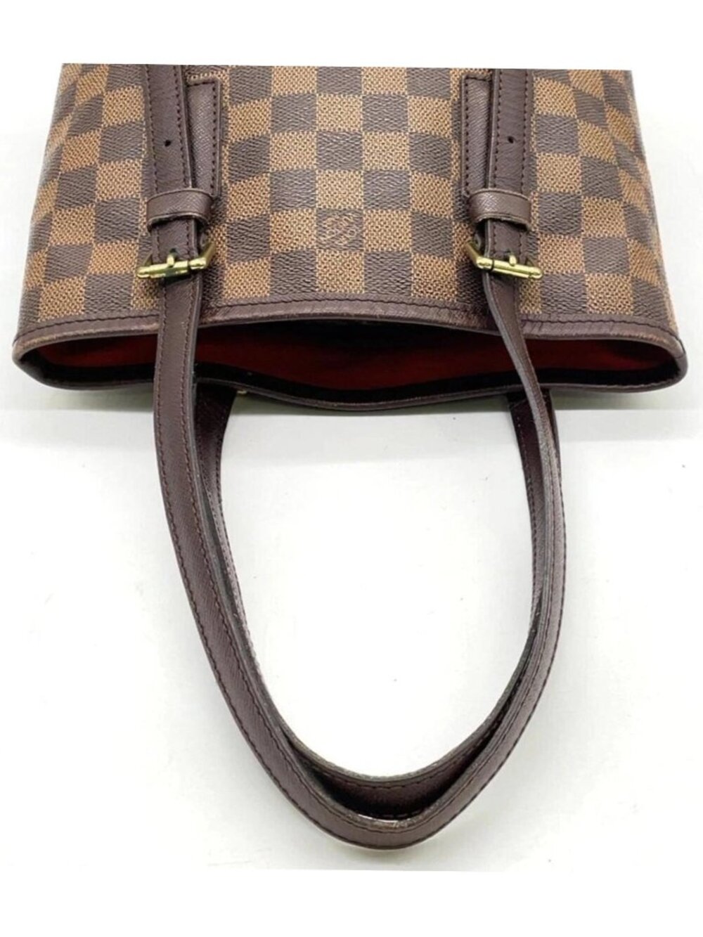 Authentic Louis Vuitton Marais Damier Ebene Bucket Tote Bag with Pochette - Picture 5 of 16